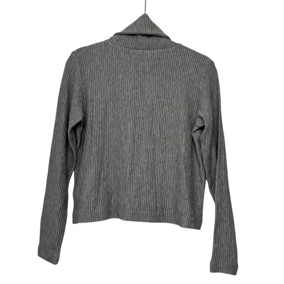 NWT Club Monaco Meredy Rib Knit Turtleneck Sweater Women's M Gray Crop Pullover - Picture 6 of 6